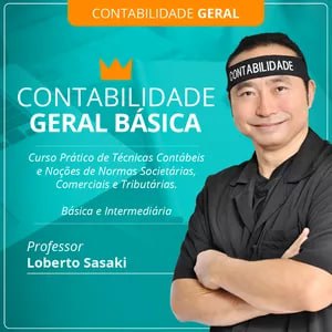 Professor Loberto Sasaki ensinando Contabilidade Geral Básica em curso online