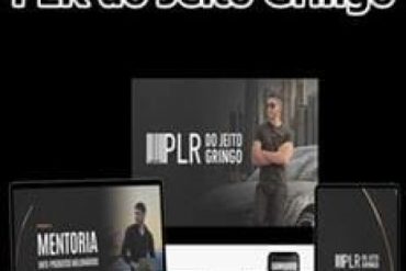 Capa do curso PLR do Jeito Gringo por Lucas Gualberto, com destaque para download e lançamento digital.