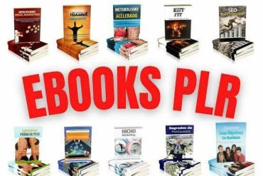 Coleção de ebooks PLR digitais em destaque para download e revenda