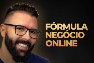 Capa do curso Fórmula Negócio Online 2023 de Alex Vargas com ícones de negócios digitais e crescimento