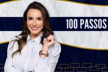 Capa do curso 100 Passos 5 0 de Valeska Bruzzi 2023 com ícones de download e sucesso.