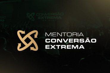 Capa da Mentoria Conversão Extrema 2022 de Tiago Tessmann com ícones de gráfico de alta conversão e setas apontando para cima.