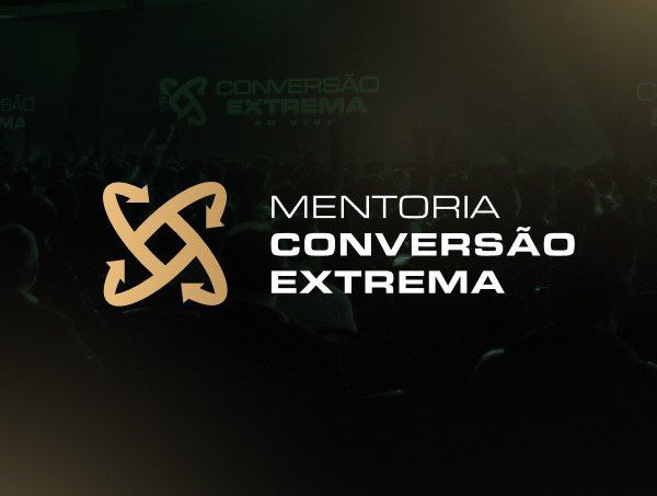 Capa da Mentoria Conversão Extrema 2022 de Tiago Tessmann com ícones de gráfico de alta conversão e setas apontando para cima.