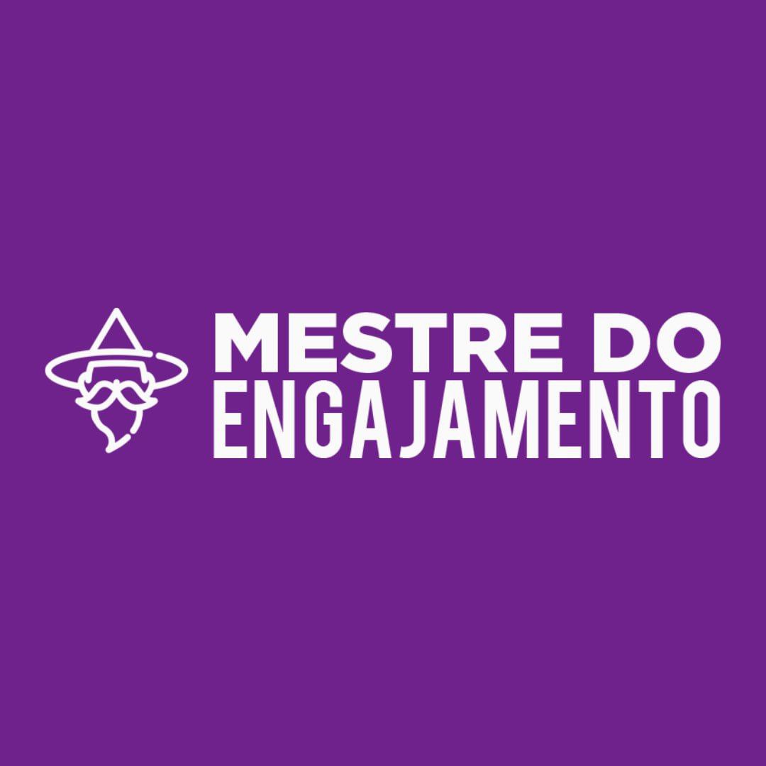 Capa do curso Mestre do Engajamento de Raiam Santos com ícones de marketing digital e engajamento